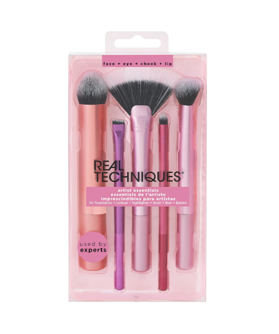 Real Techniques Artist Essentials Set (Kit Professionale Pennelli Viso, Labbra e Occhi)