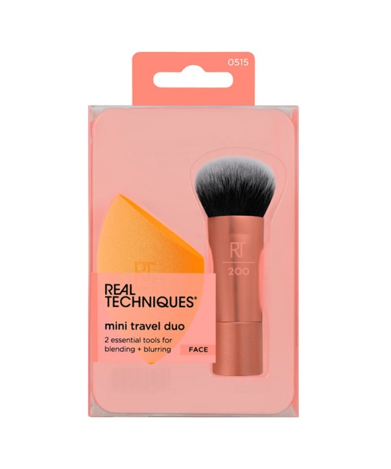 Real Techniques Mini Brush & Sponge Duo (Kit Viaggio Base Viso)